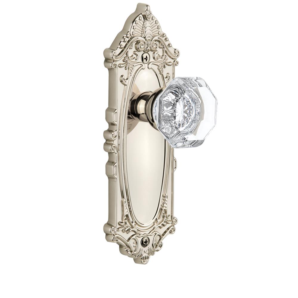 Grandeur by Nostalgic Warehouse GVCCHM Single Dummy Knob Without Keyhole - Grande Victorian Plate with Chambord Knob in Polished Nickel